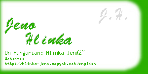 jeno hlinka business card